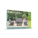 Trädgårdsset 4 platser stål bord med glastopp Saint Martin Katalog