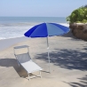Strandparasoll i aluminium Ø2,20m 8 ribbor inklusive väska Rimini Försäljning
