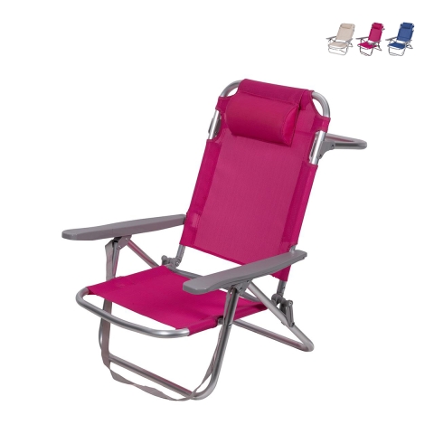 Strandstol Brasilien med kudde och armstöd i aluminium Kampanj