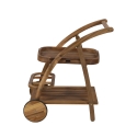 Carrello porta vivande due ripiani con ruote in legno di acacia Bali Erbjudande