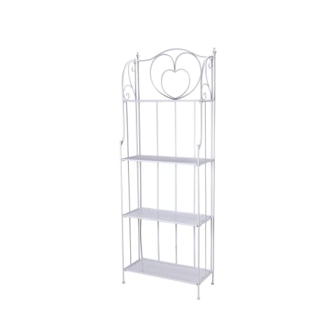 Scaffale 4 ripiani richiudibile in ferro 60,5x28xh.167cm bianco Ravun Kampanj