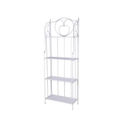 Scaffale 4 ripiani richiudibile in ferro 60,5x28xh.167cm bianco Ravun Kampanj