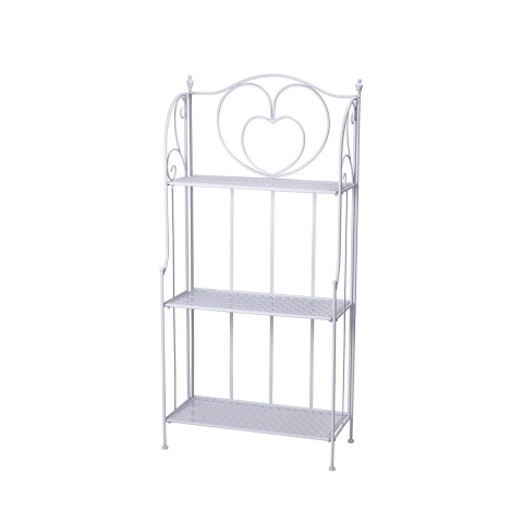 Scaffale 3 ripiani richiudibile in ferro 60,5x28xh.127cm bianco Karnel Kampanj
