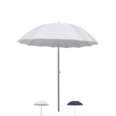 Strandparasoll Ø2,4 m i aluminium med 16 ribbor, lutbar Shangai Kampanj