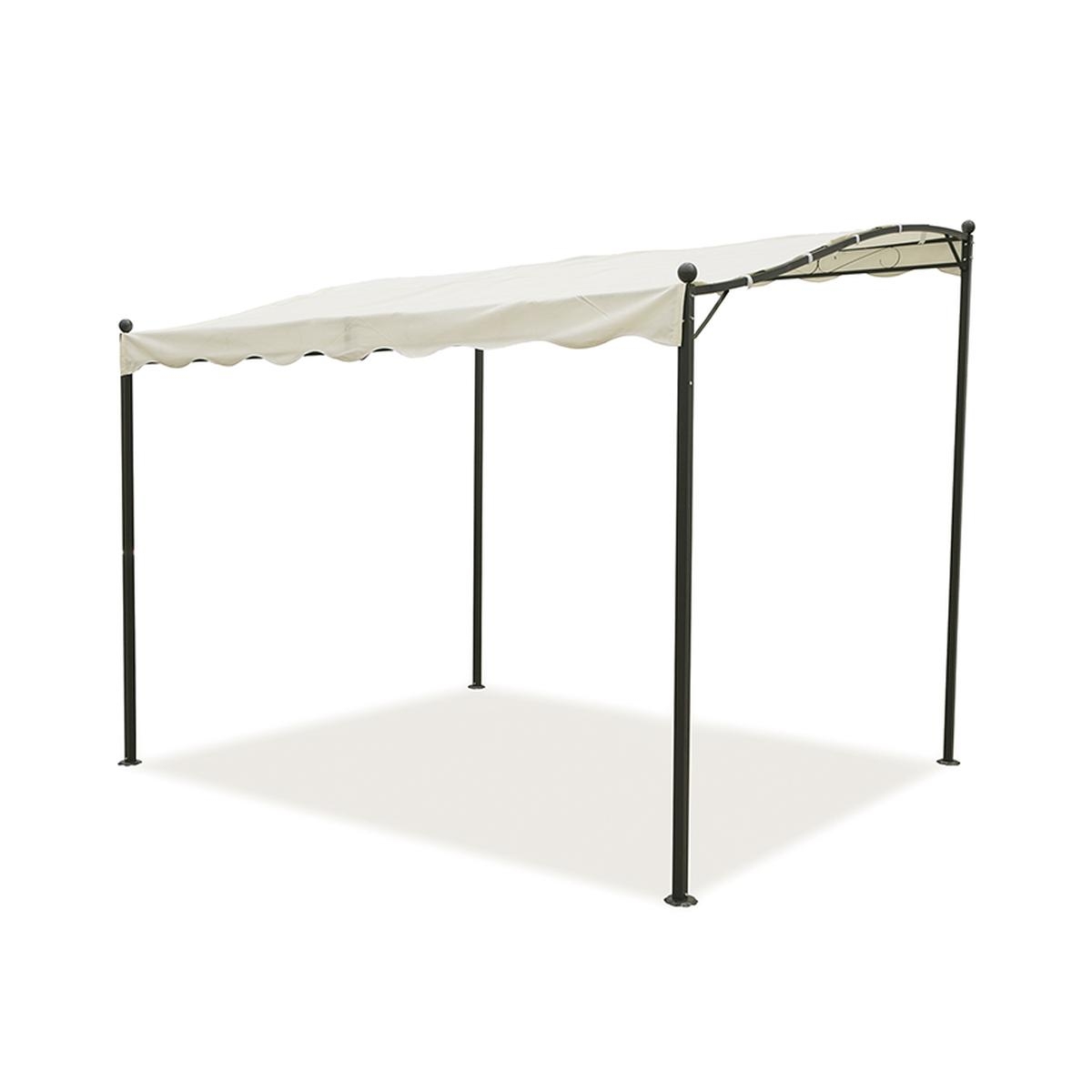 Gazebo a veranda idrorepellente 3x2,5m in ferro ecrù Sarnok Kampanj Gazebo a veranda idrorepellente 3x2,5m in ferro ecrù Sarnok Kampanj