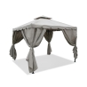 Gazebo idrorepellente 3x3m 4 tende laterali ferro tortora Tangeri Kampanj