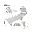 Strand- och trädgårdssäng i aluminium med solskydd Riccione 