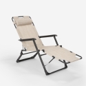 Solstol Däckstol för Strand och Trädgård Fällbar i Flera Lägen EMILY Pump Zero Gravity 