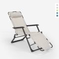 Solstol Däckstol för Strand och Trädgård Fällbar i Flera Lägen EMILY Pump Zero Gravity Kampanj