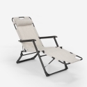 Solstol Däckstol för Strand och Trädgård Fällbar i Flera Lägen EMILY Pump Zero Gravity 