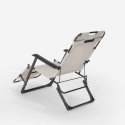 Solstol Däckstol för Strand och Trädgård Fällbar i Flera Lägen EMILY Pump Zero Gravity 