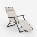 Solstol Däckstol för Strand och Trädgård Fällbar i Flera Lägen EMILY Pump Zero Gravity 