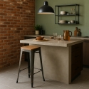 pall industriell design metall trä stil bar kök brush up Rea