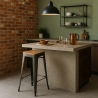 pall industriell design metall trä stil bar kök brush up Rea