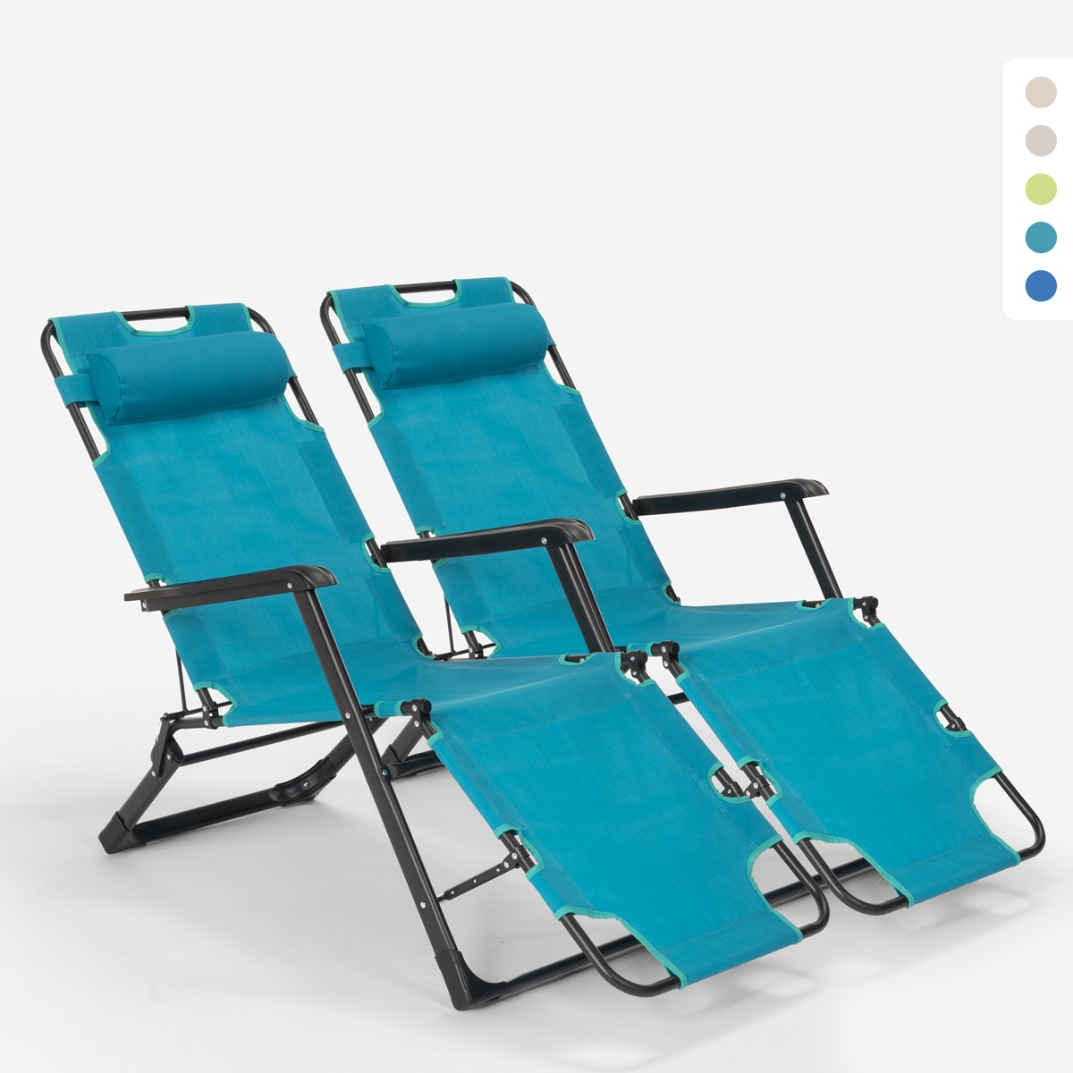 2 fällbara solstolar däckstolar i flera lägen trädgård strand EMILY Zero Gravity