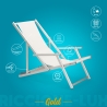 2 däckstolar solstolar hav strand armstöd aluminium hopfällbara Riccione Gold Lux 