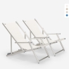 2 däckstolar solstolar hav strand armstöd aluminium hopfällbara Riccione Gold Lux Katalog