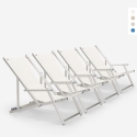 4 däckstolar solstolar hav strand armstöd aluminium hopfällbara Riccione Gold Lux Kampanj