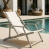 4 däckstolar solstolar hav strand armstöd aluminium hopfällbara Riccione Gold Lux Erbjudande