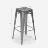 pall i metall industriell design vintage bar och kök stil steel stale 