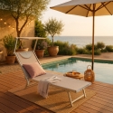 2 Solsängar Hav och Strand Professionell i Aluminium Santorini Rea