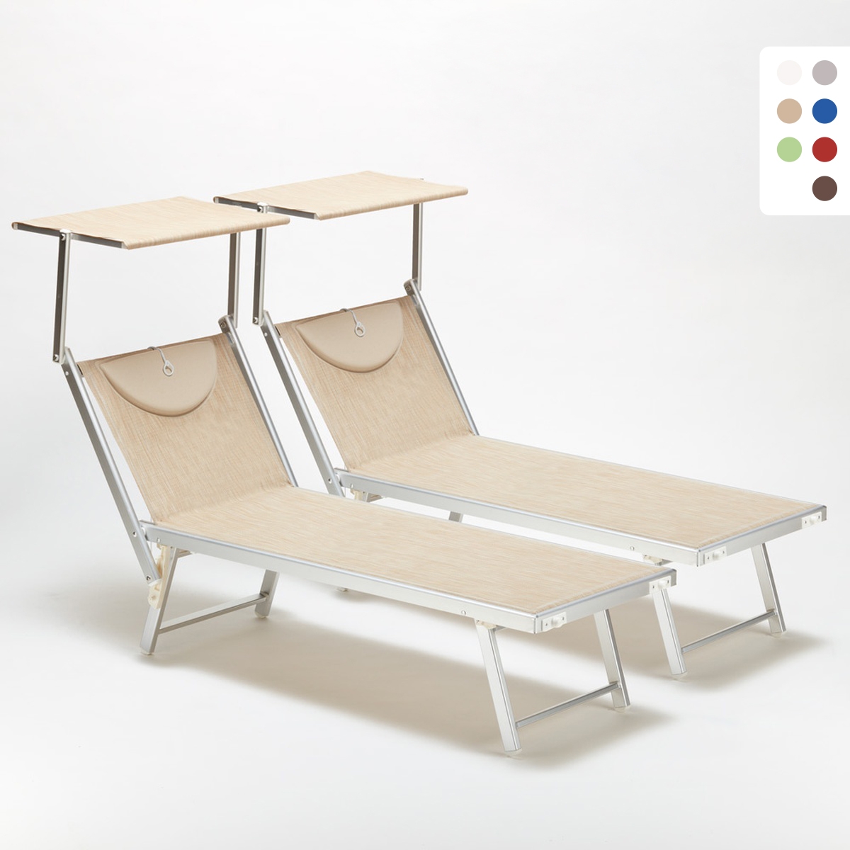 2 Solsängar Hav och Strand Professionell i Aluminium Santorini Kampanj 2 Solsängar Hav och Strand Professionell i Aluminium Santorini Kampanj