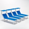 4 Solsängar Hav och Strand Professionell i Aluminium Santorini 