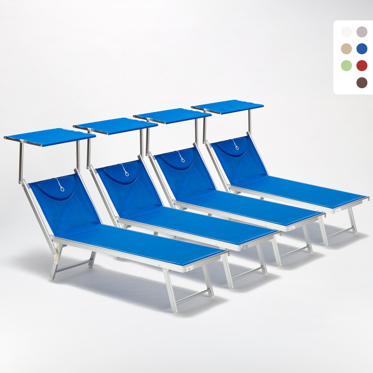 4 Solsängar Hav och Strand Professionell i Aluminium Santorini Inköp