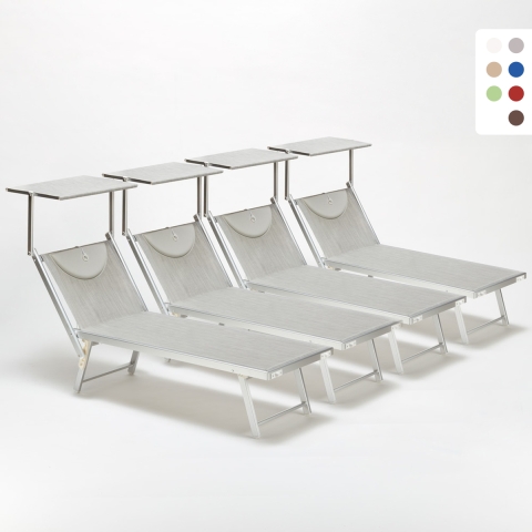 4 Solsängar Hav och Strand Professionell i Aluminium Santorini Kampanj