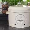 Köksburk för potatis i plåt med tryck och lock Mått