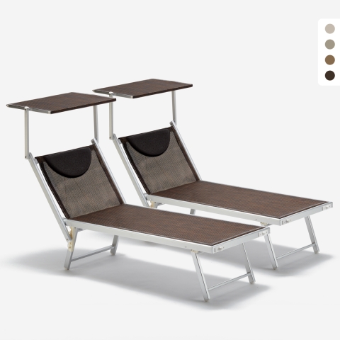 2 Solsängar Strand Hav I Aluminium Santorini Limited Edition Kampanj
