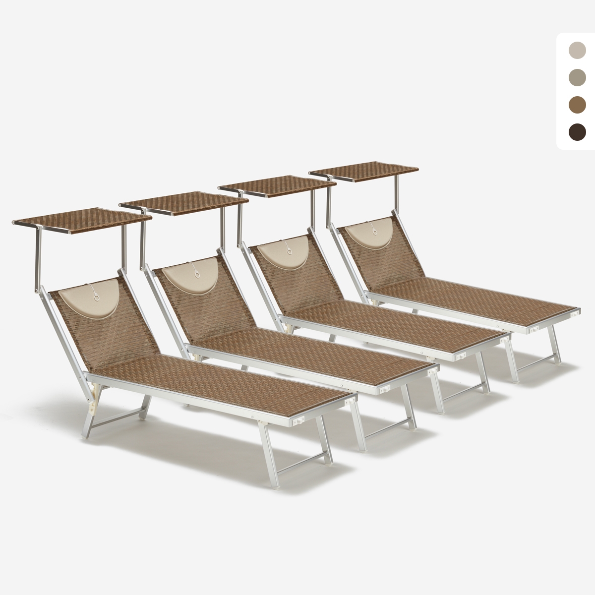 4 Solsängar Strand Hav I Aluminium Santorini Limited Edition Kampanj