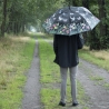 Fantasiparaply med fågelmönster som ändrar färg i regn Mått