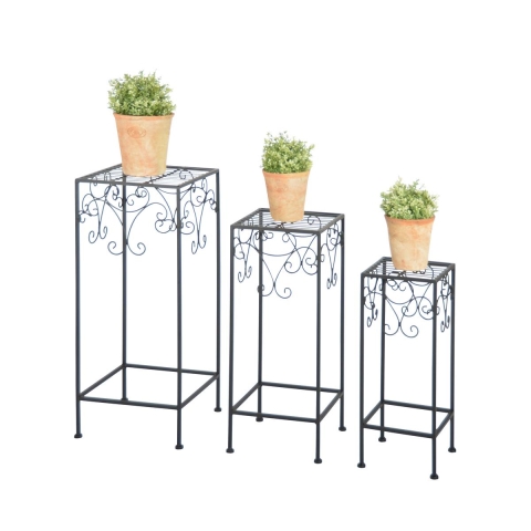 Set med 3 sidobord växtställ i klassisk stil Kampanj