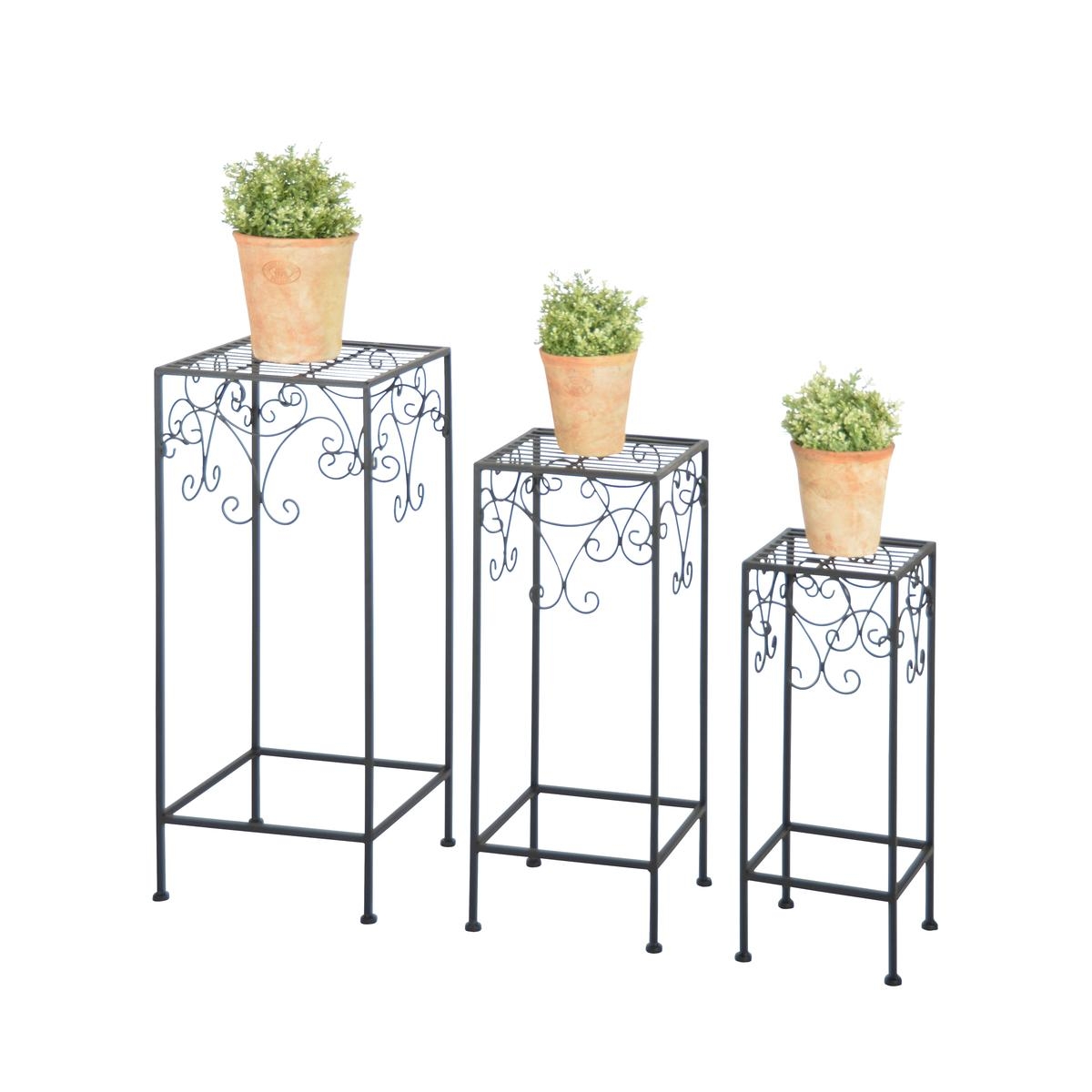 Set med 3 sidobord växtställ i klassisk stil Kampanj Set med 3 sidobord växtställ i klassisk stil Kampanj