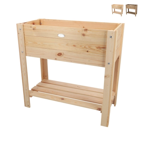 Höjd trädplanterare i naturligt trä 80,5x37,3x78,2 cm Kampanj