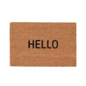 Entrématta i kokosfiber med texten "Hello" Kampanj