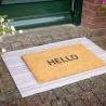 Entrématta i kokosfiber med texten "Hello" Rabatter