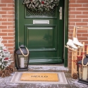 Entrématta i kokosfiber med texten "Hello" Katalog