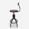 JUNT Barstol med ryggstöd, i industriell vintage-design Rea