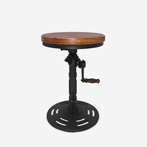 ZUNOR Justerbar barstol industriell vintagedesign med vevhandtag Kampanj