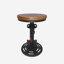 ZUNOR Justerbar barstol industriell vintagedesign med vevhandtag Rea