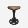 ZUNOR Justerbar barstol industriell vintagedesign med vevhandtag Rea