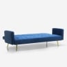 Modern 3-sits bäddsoffa i sammet med guldfärgade ben Caullae Val