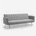 Modern 3-sits bäddsoffa i sammet med guldfärgade ben Caullae 
