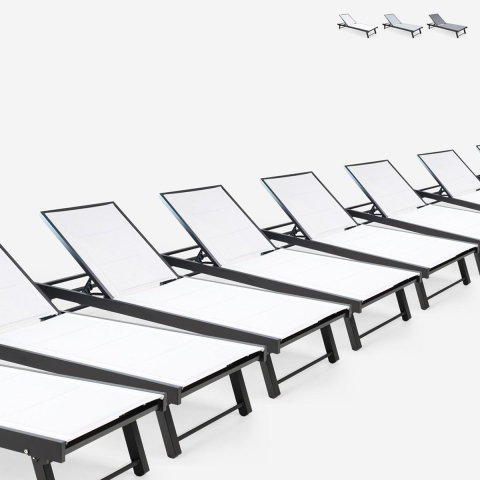 Set Med 2 Solsängar I Aluminium Med Hjul Pool Rimini Kampanj