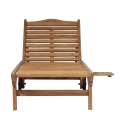 Teak solsäng med hjul och utdragbart bord Carloforte Rea