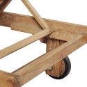 Teak solsäng med hjul och utdragbart bord Carloforte Bestånd