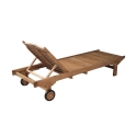 Teak solsäng med hjul och utdragbart bord Carloforte Rabatter