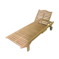 Teak solsäng med hjul och utdragbart bord Carloforte Kampanj